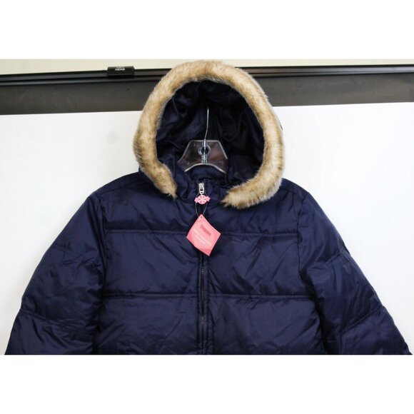 2008 Gymboree Candy Shoppe Water-Resistant Puffer Coat sz L 10-12 NWT Faux Fur - Picture 2 of 7